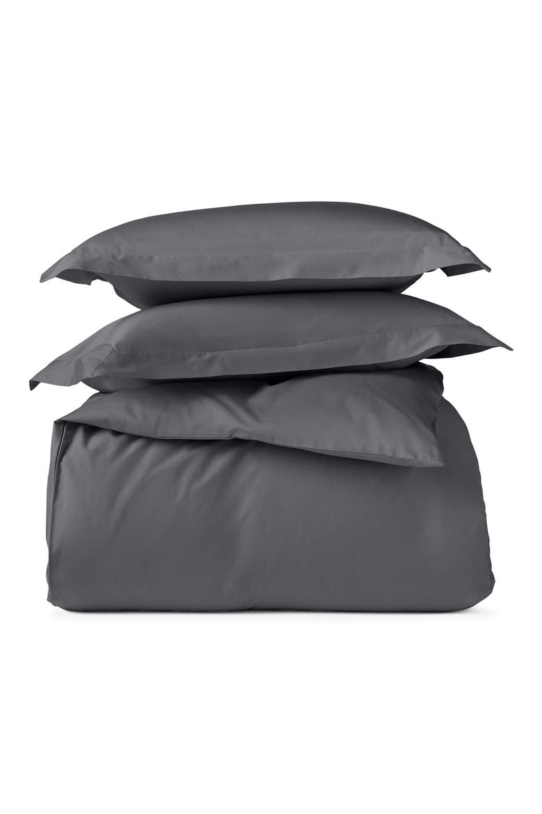 Classic Organic Cotton Sateen Duvet & Sham Set, Main, color, GRAPHITE