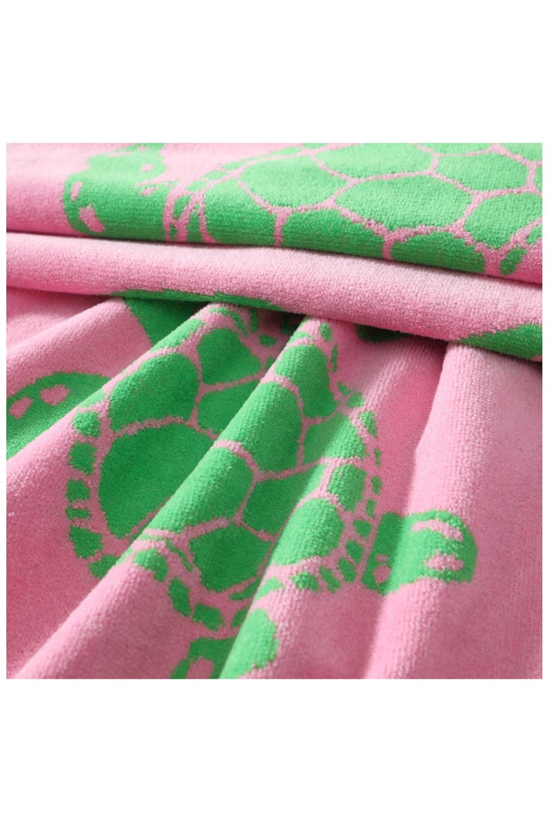 Turtle Cotton Beach Towel, Alternate, color, LIGHT / MEDIUM PINK