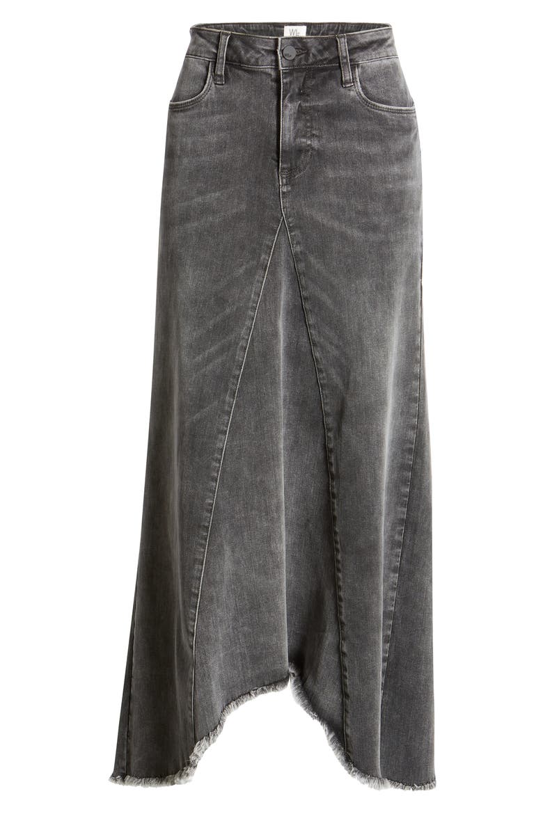 Long Denim Skirt, Alternate, color, GREY