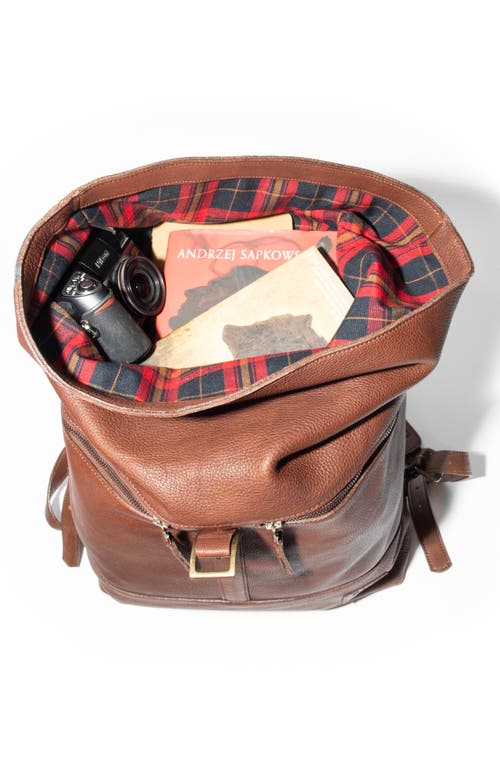 Will Leather Goods Roll Top Backpack In Brown