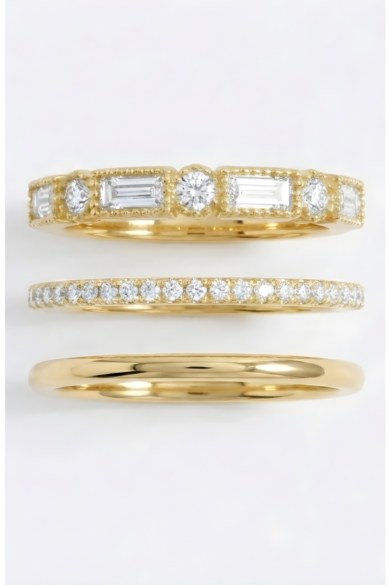 Vintage Ring Stack, Alternate, color, Gold