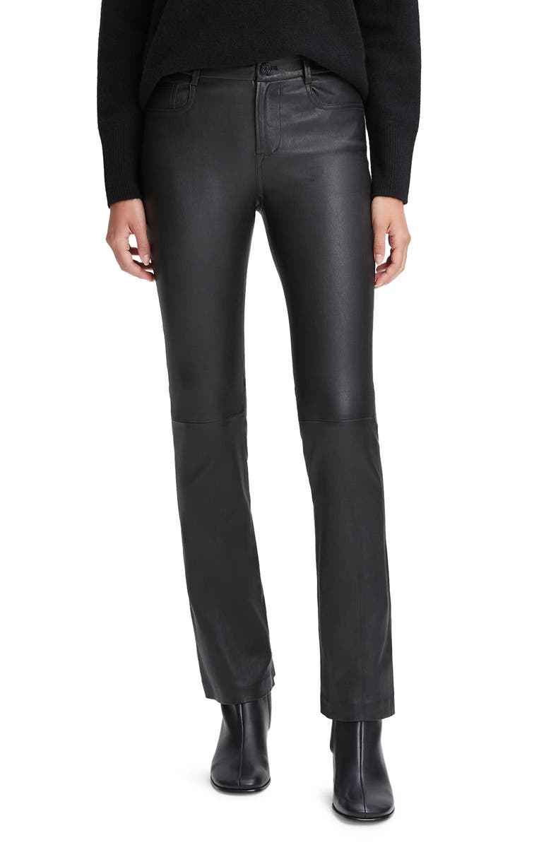 Vince Stretch Bootcut Leather Pants, Main, color, 