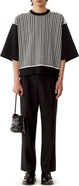 Lanvin Loose-Fit T-Shirt In Silk And Cotton Jacquard