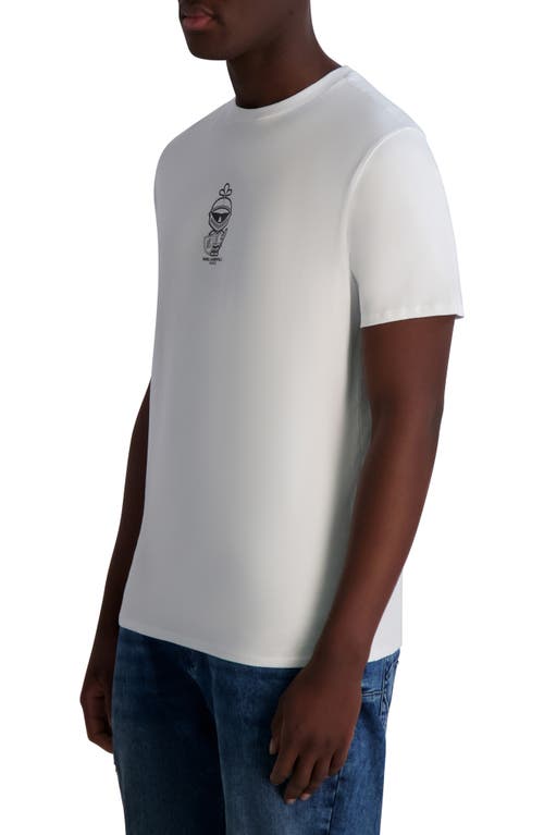 Karl Lagerfeld Paris Small Karl Armor Cotton Graphic T-shirt In White