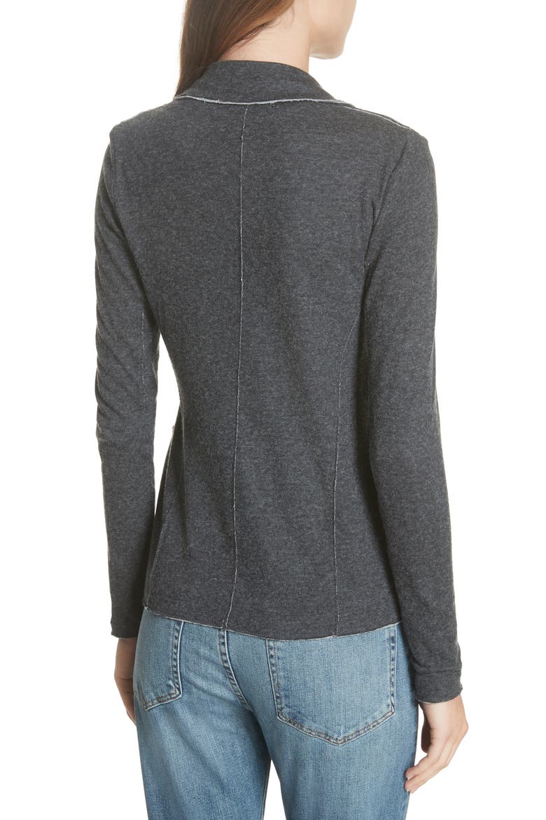 Cotton & Cashmere Blazer, Alternate, color, ANTHRACITE CH/ GRIS CH