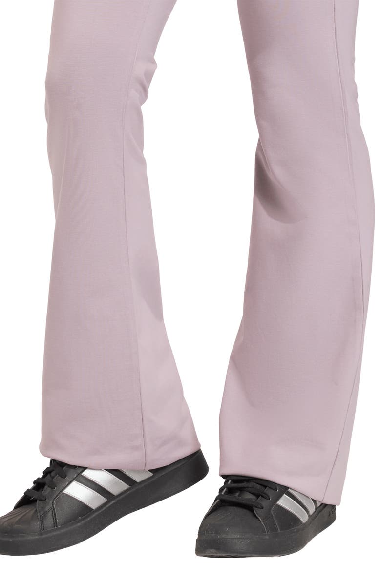 adidas Essentials Flare Leg Jersey Pants, Alternate, color, Preloved Fig/ White