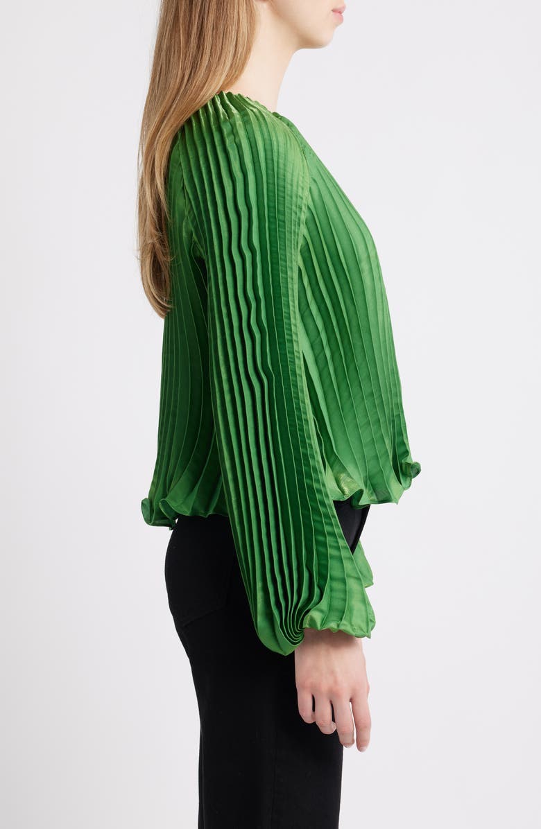 CIEBON Giulia Plissé Top, Alternate, color, Green