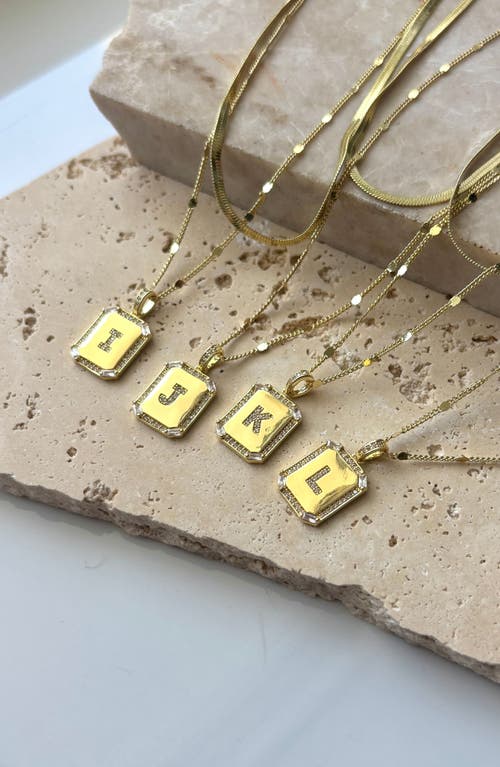 Adornia Initial Tag Pendant Necklace