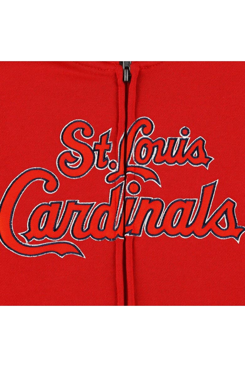 Youth Red St. Louis Cardinals Wordmark Full-Zip Fleece Hoodie, Alternate, color, Red