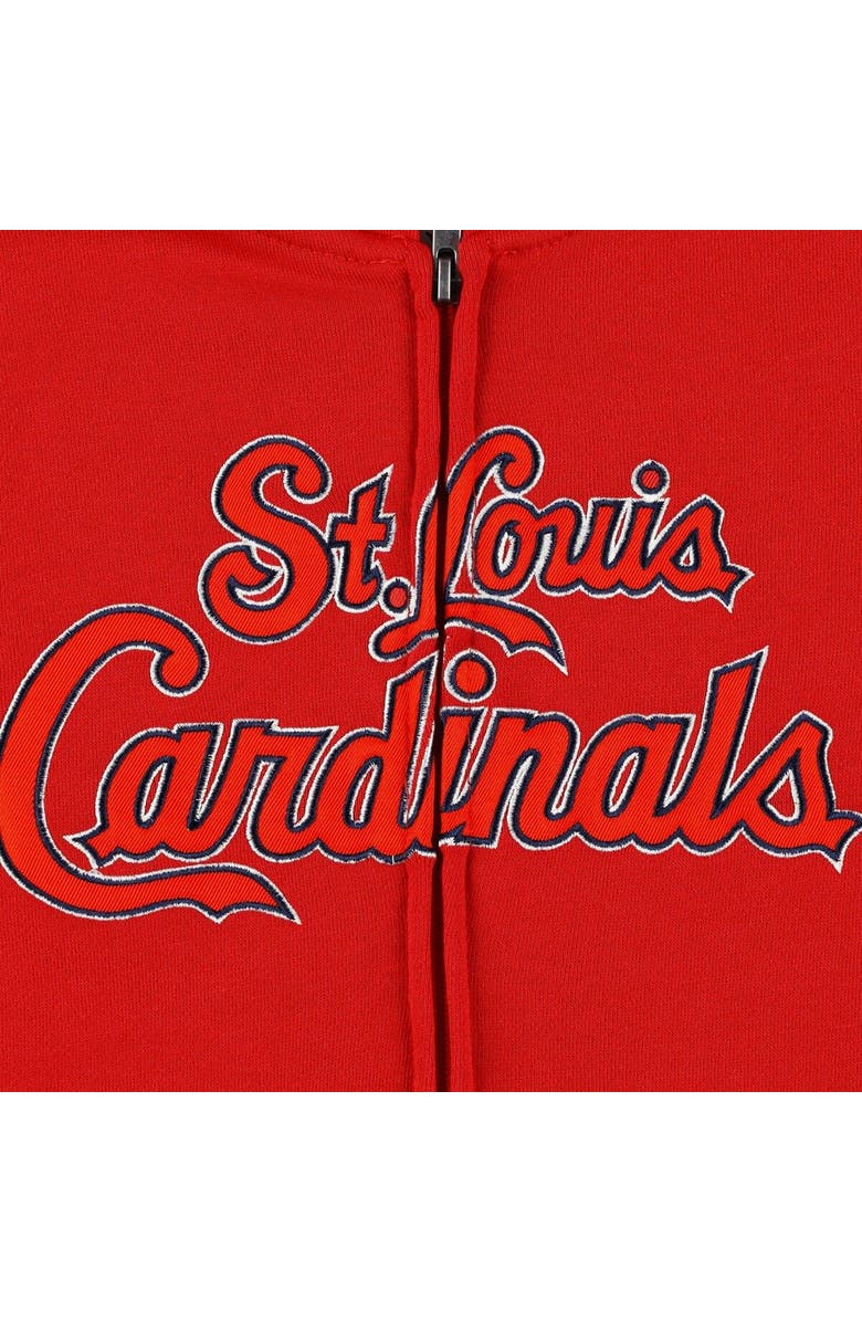 Outerstuff Youth Red St. Louis Cardinals Wordmark Full-Zip Fleece Hoodie, Alternate, color, Red