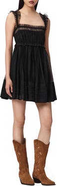 AllSaints Angela Tulle Detail Minidress