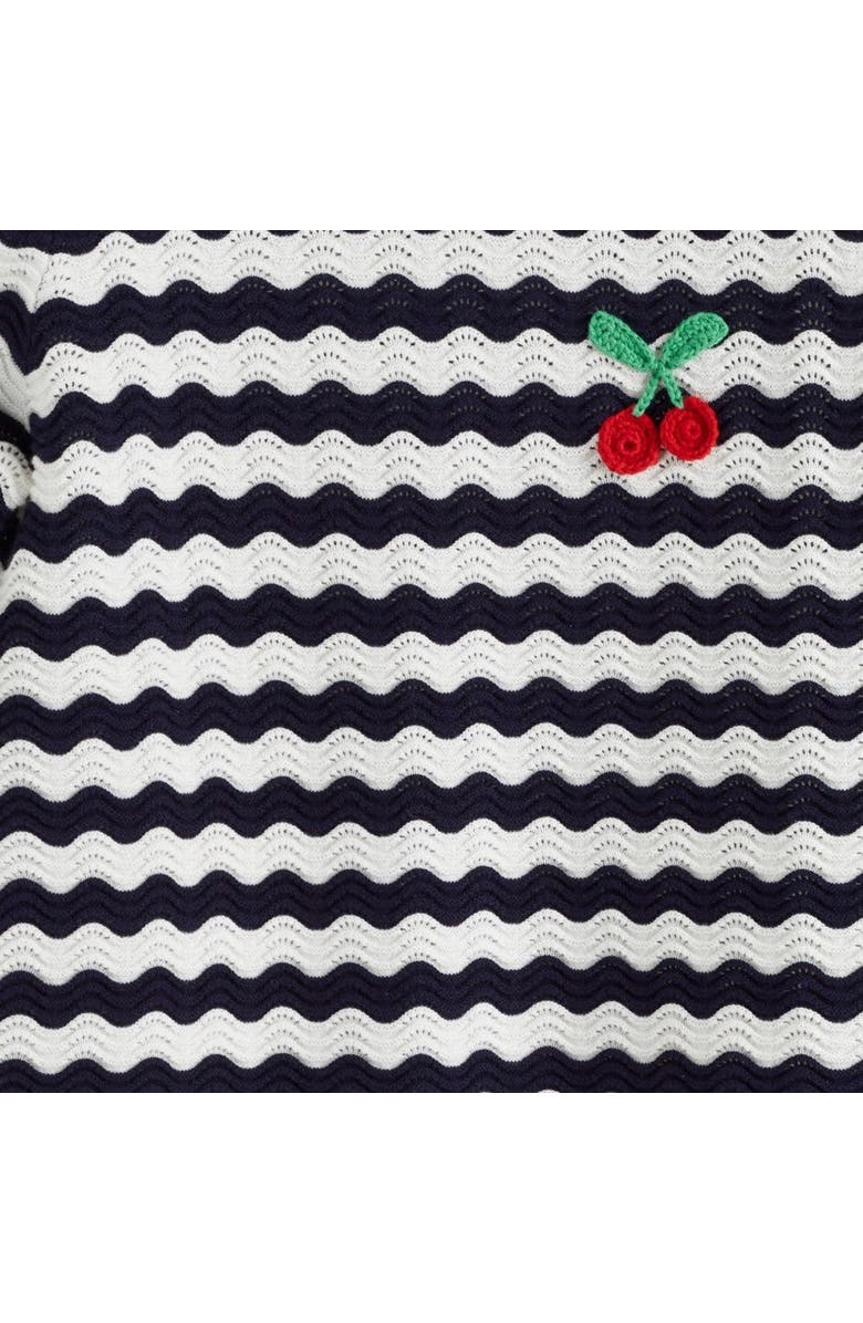 Chinti & Parker Cherry Crochet Tee, Alternate, color, Blue/Cream