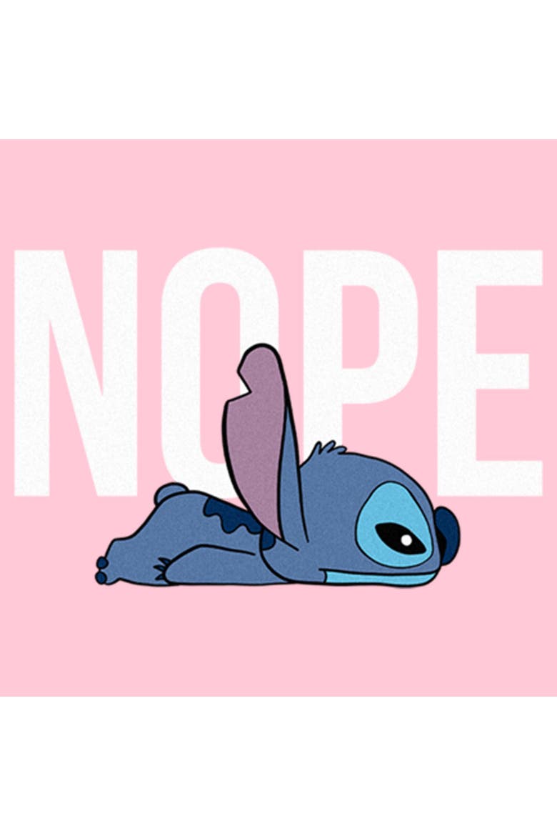 Girl's Lilo & Stitch Nope Tired Pose  Graphic T-Shirt, Alternate, color, Light Pink