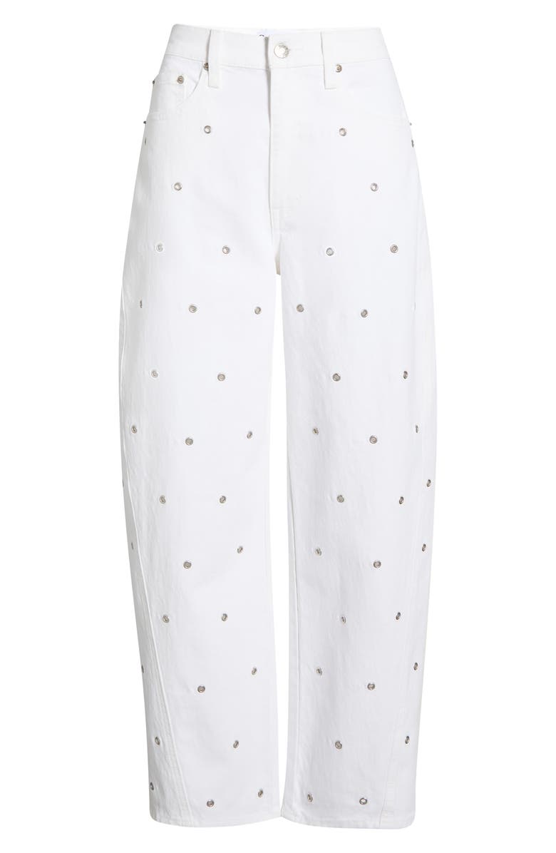 DAZE Westward Grommet Embellished High Waist Ankle Barrel Leg Jeans, Alternate, color, Lamb