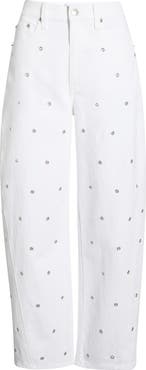 DAZE Westward Grommet Embellished High Waist Ankle Barrel Leg Jeans