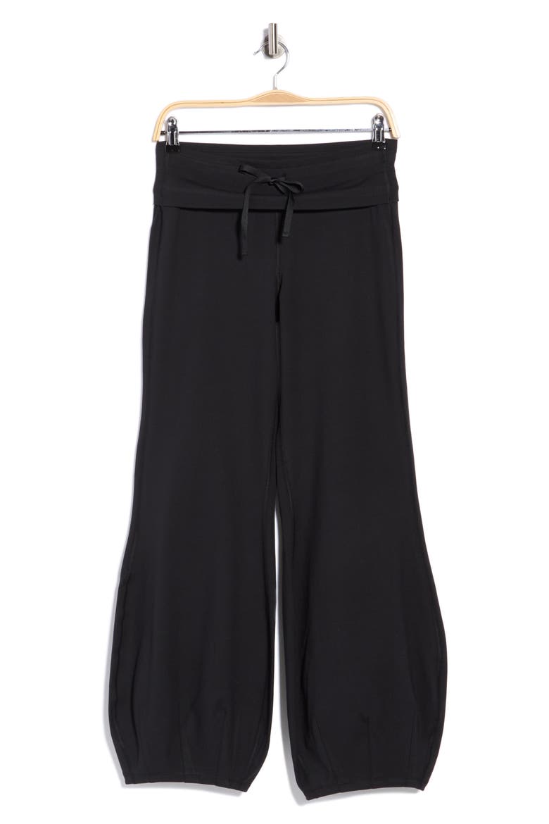 Lux Jasmine Fold-Over Waist Harem Pants, Main, color, BLACK