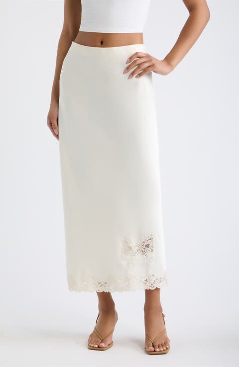 Avelaine Lace Trim Maxi Skirt