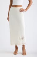 LoveShackFancy Avelaine Lace Trim Maxi Skirt