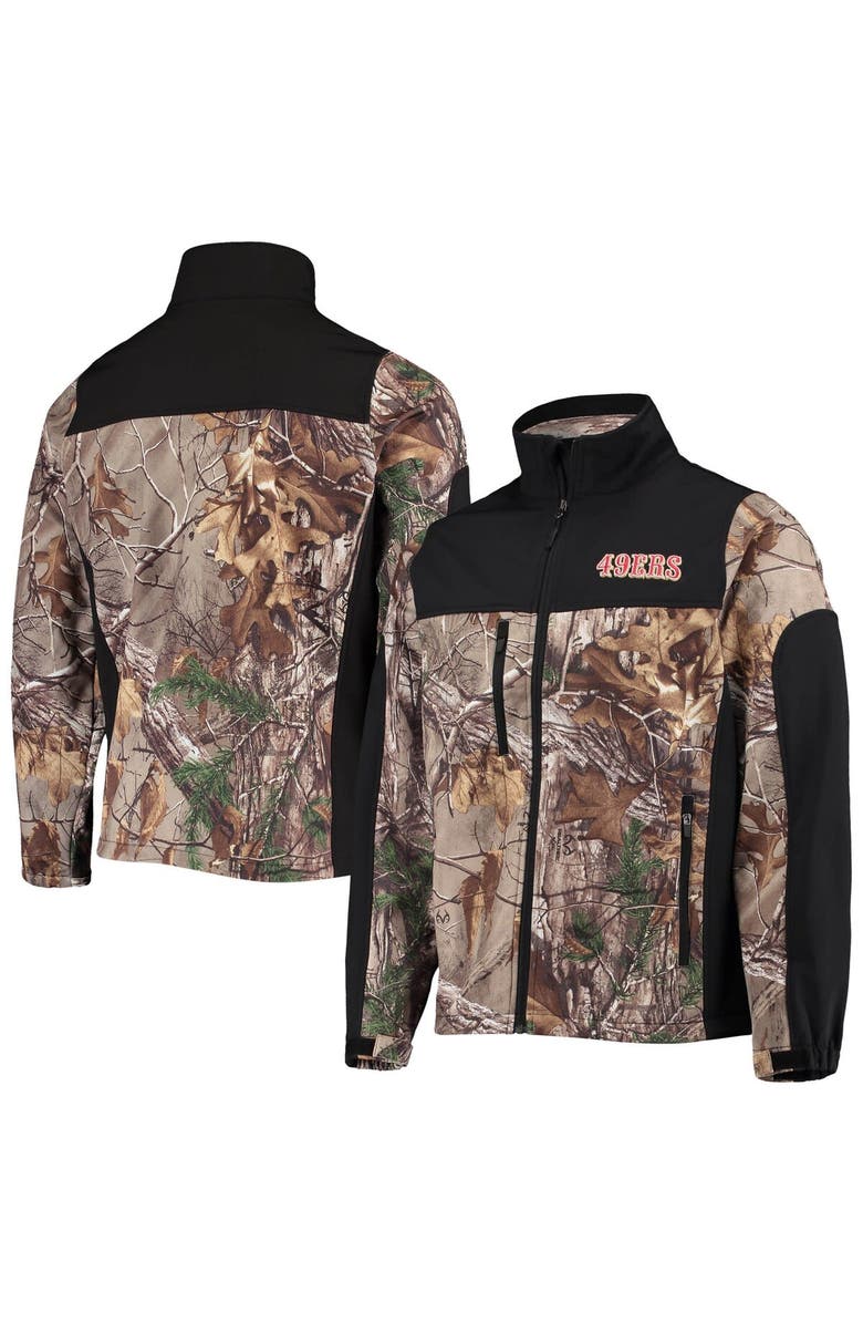 DUNBROOKE Men's Dunbrooke Realtree Camo/Black San Francisco 49ers Hunter Softshell Full-Zip Jacket, Main, color, 