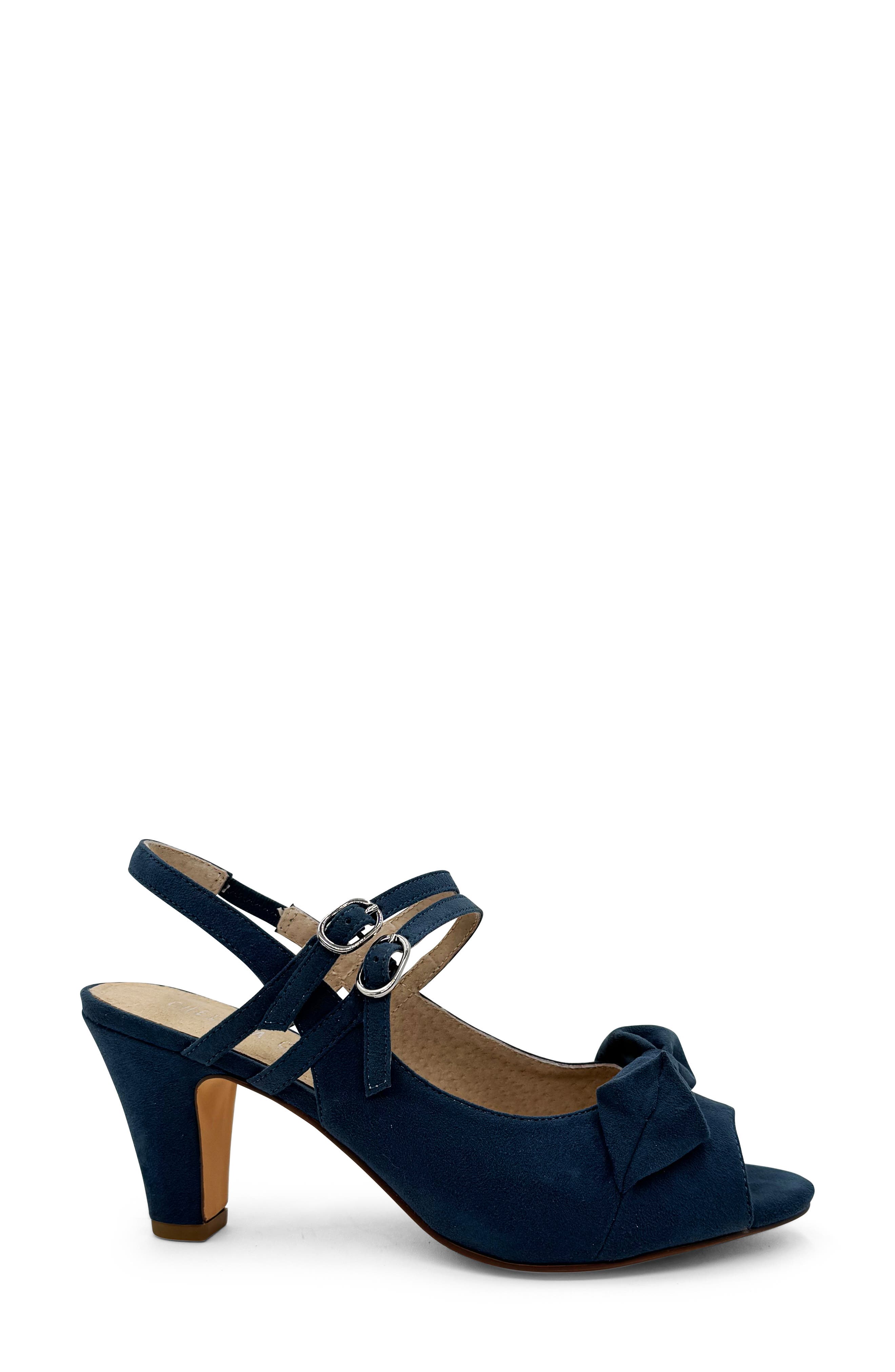 CHELSEA CREW Lady Slingback Peep Toe Pump, Alternate, color, Blue Micro