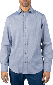 TailorByrd Mélange Linen Blend Button-Up Shirt