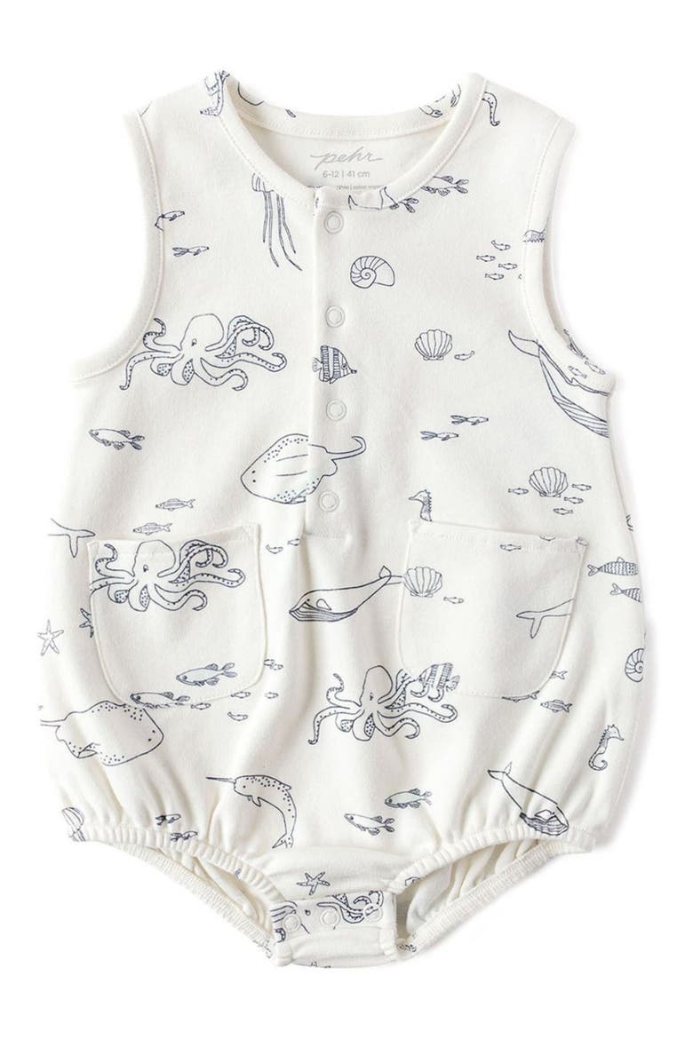 Sleeveless Organic Cotton Bodysuit, Main, color, LIFE AQUATIC