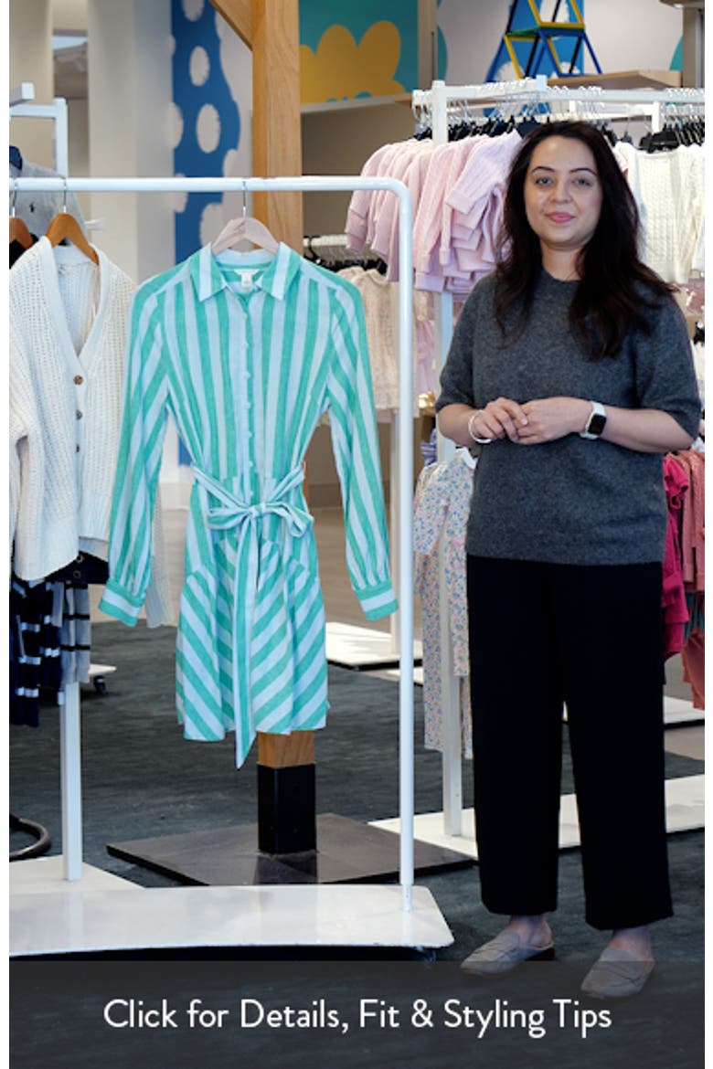 Long Sleeve Linen Blend Mini Shirtdress video
