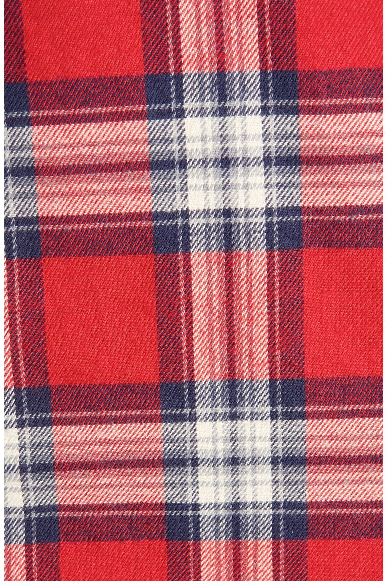 Pierced Plaid Flannel Shirt, Alternate, color, RED CHECK
