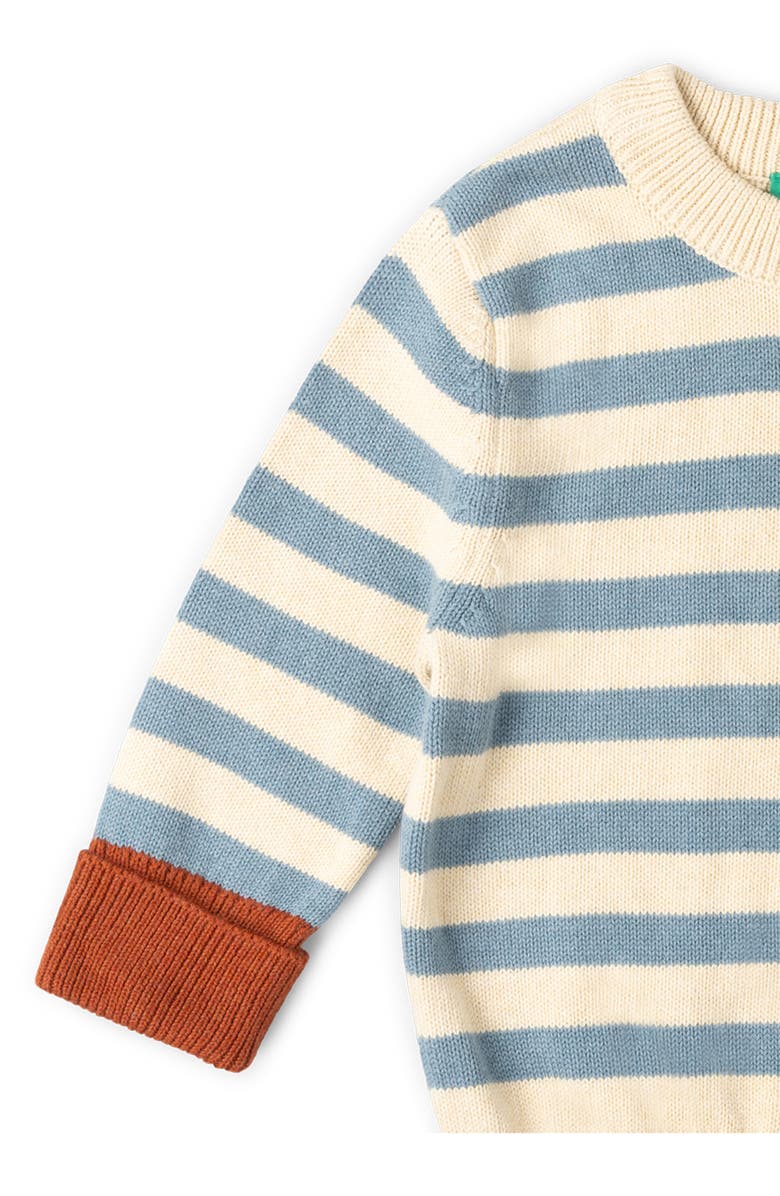 Little Green Radicals Kids' Stripe Organic Cotton Sweater, Alternate, color, Blue