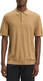 Theory Silk & Cotton Piqué Polo Sweater