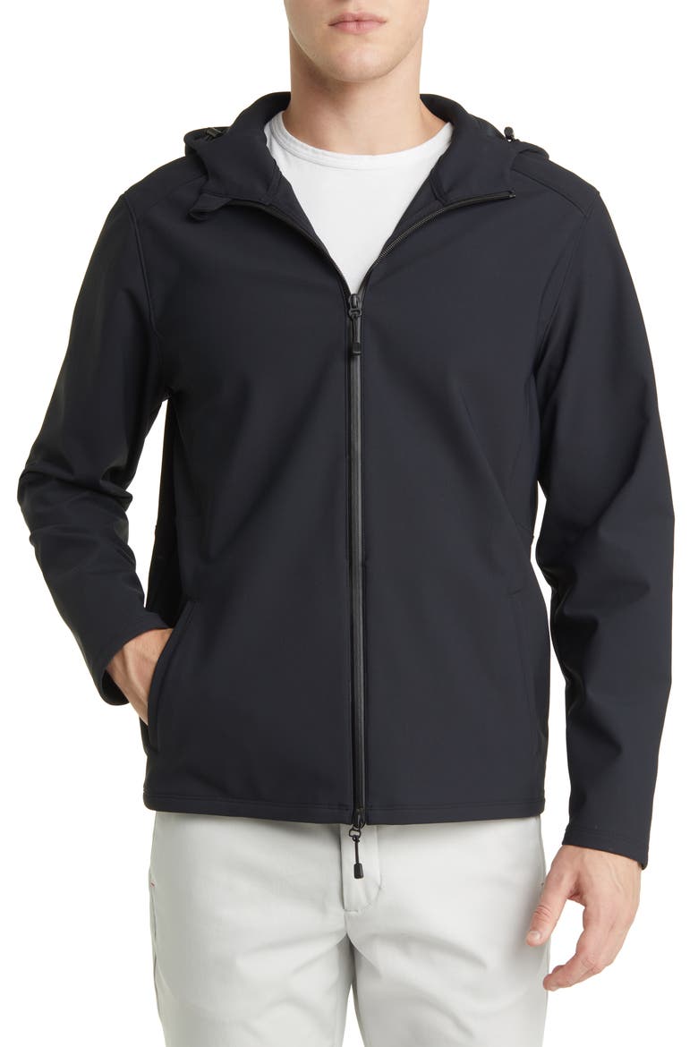 Stinger Water Resistant Hooded Jacket, Alternate, color, BLACK