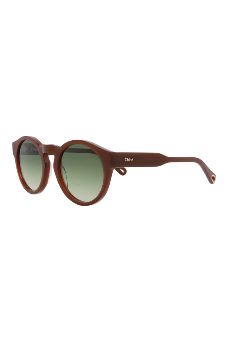 52mm Round Sunglasses, Alternate, color, BROWN BROWN GREEN