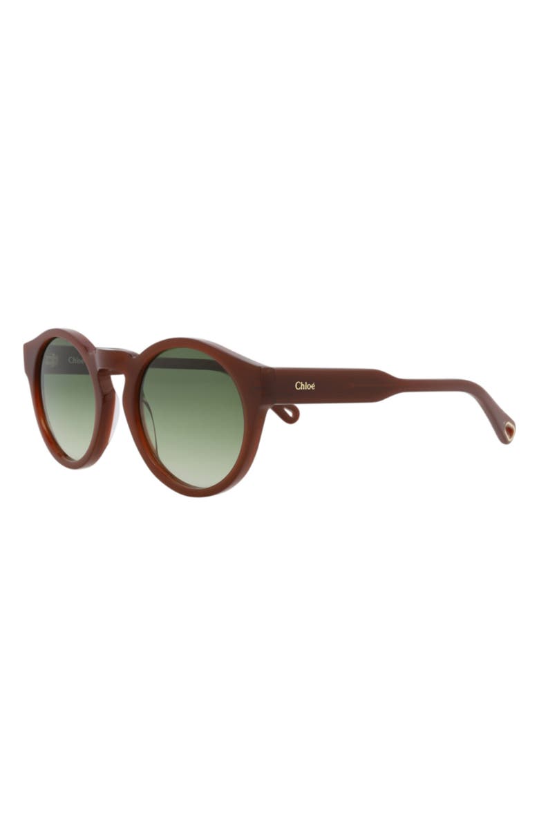 Chloé 52mm Round Sunglasses, Alternate, color, Brown Brown Green