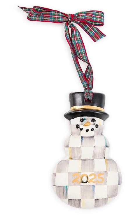 2025 Sterling Check Snowman Ornament