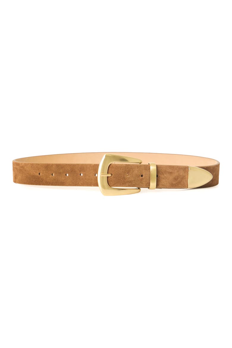 Jordana Suede Belt, Main, color, BRONZE BRUSHED BRASS