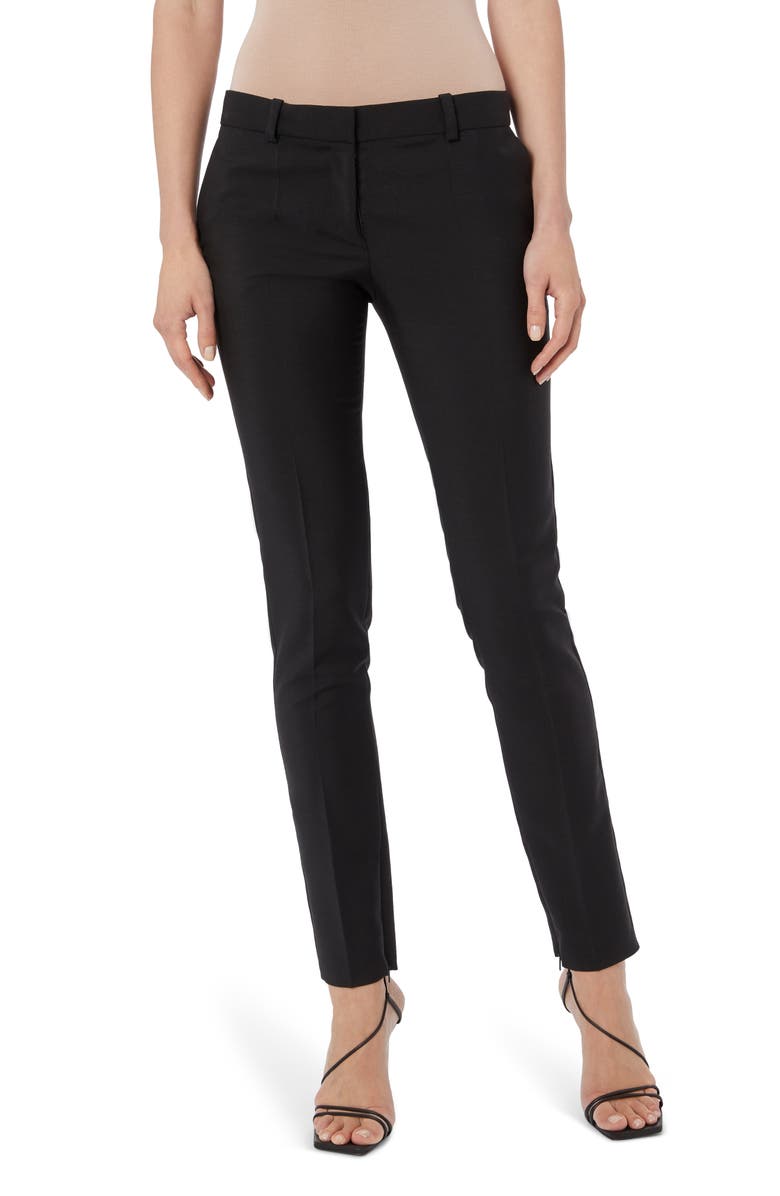 Versace Stretch Wool Straight Leg Pants, Main, color, 