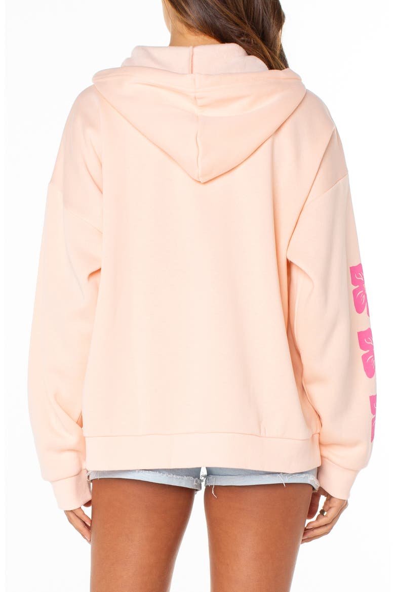 Evening Lineup Full Zip Fleece Graphic Hoodie, Alternate, color, TROPICAL PEACH