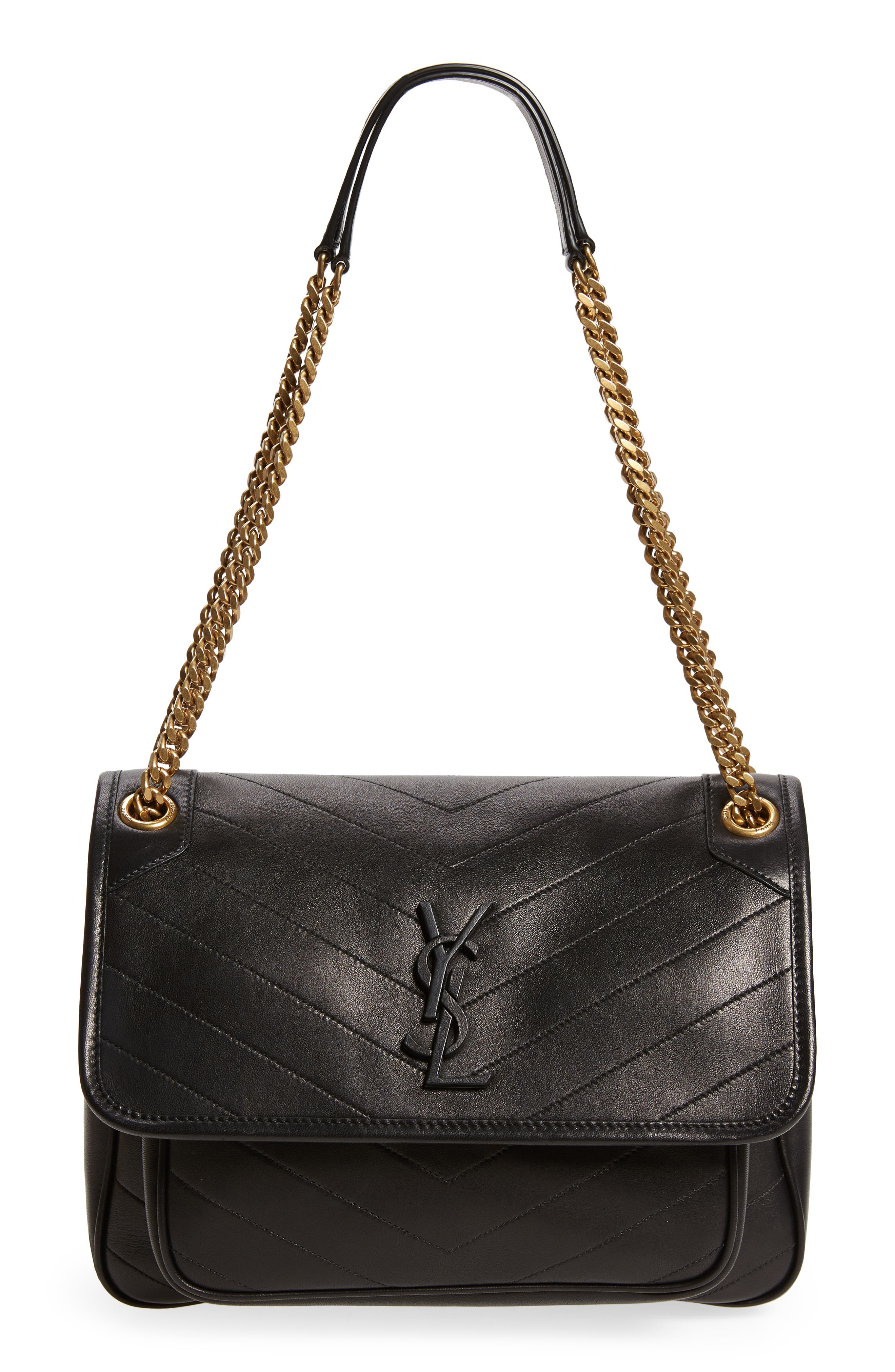 Saint Laurent Medium Niki Leather Shoulder Bag, Main, color, 