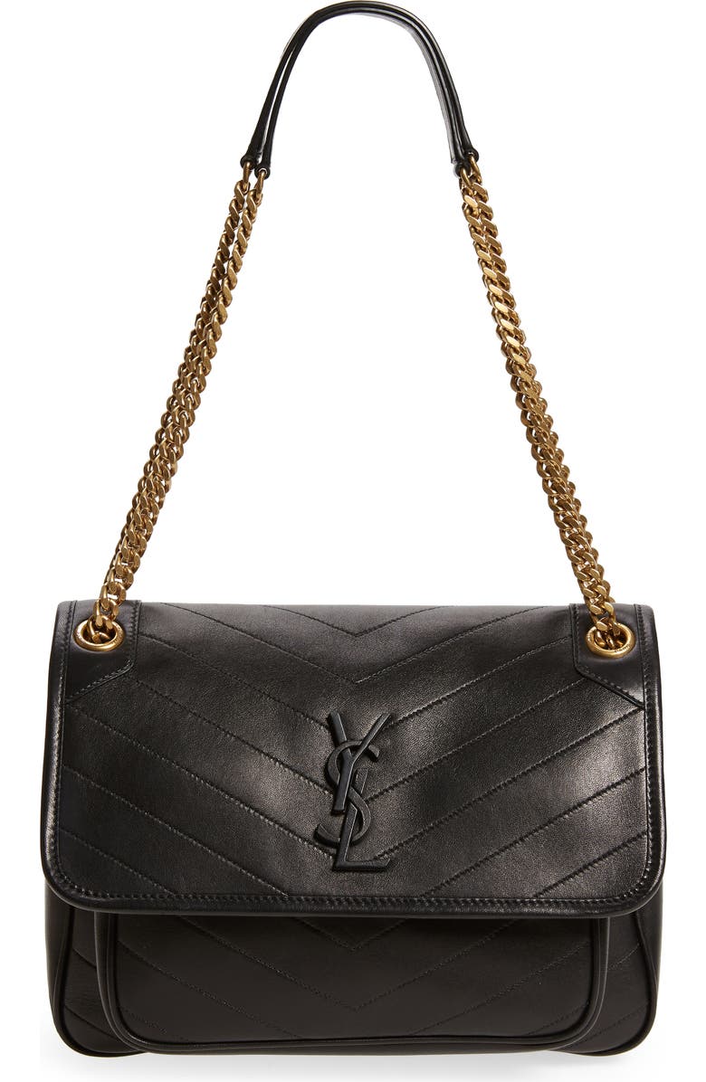 Saint Laurent Medium Niki Leather Shoulder Bag, Main, color,