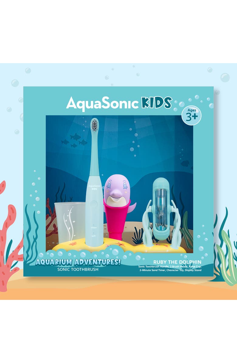 AQUASONIC Aquarium Adventures Kids Toothbrush Set, Alternate, color,
