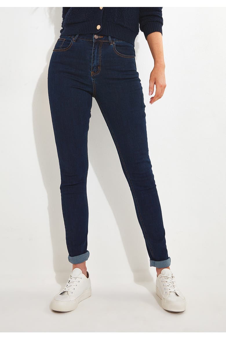 High Waisted Skinny Jeans, Alternate, color, DARK BLUE