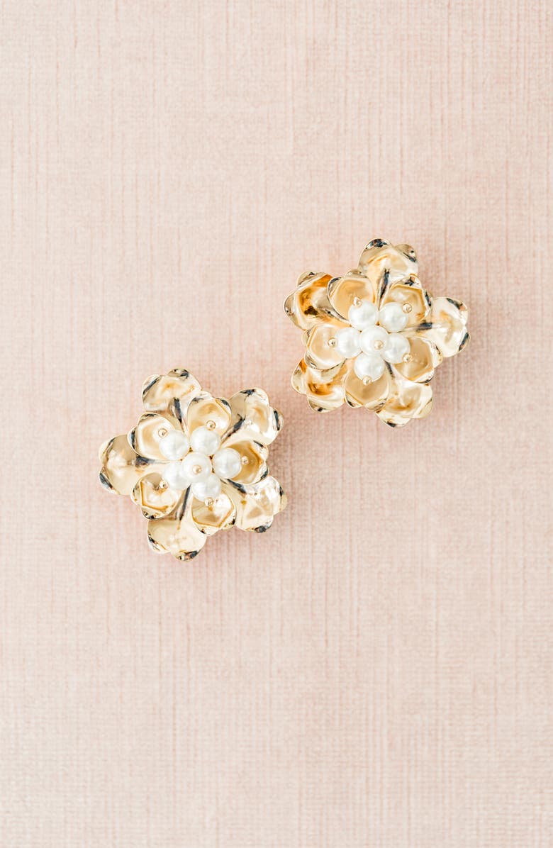 Rachel Parcell Dimensional Floral Stud Earrings, Alternate, color,