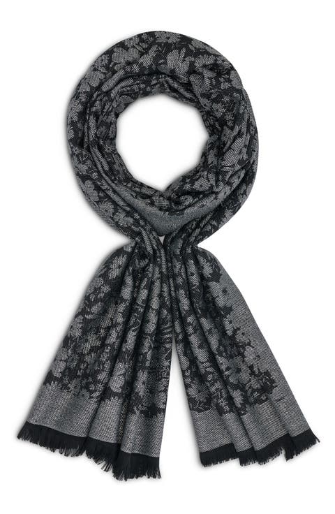 Metallic Daisy Evening Wrap Scarf