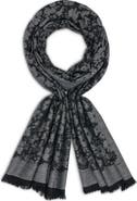KARL LAGERFELD PARIS Metallic Daisy Evening Wrap Scarf