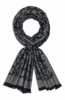 KARL LAGERFELD PARIS Metallic Daisy Evening Wrap Scarf