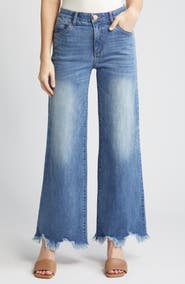Wit & Wisdom 'Ab'Solution Raw Hem Wide Leg Jeans