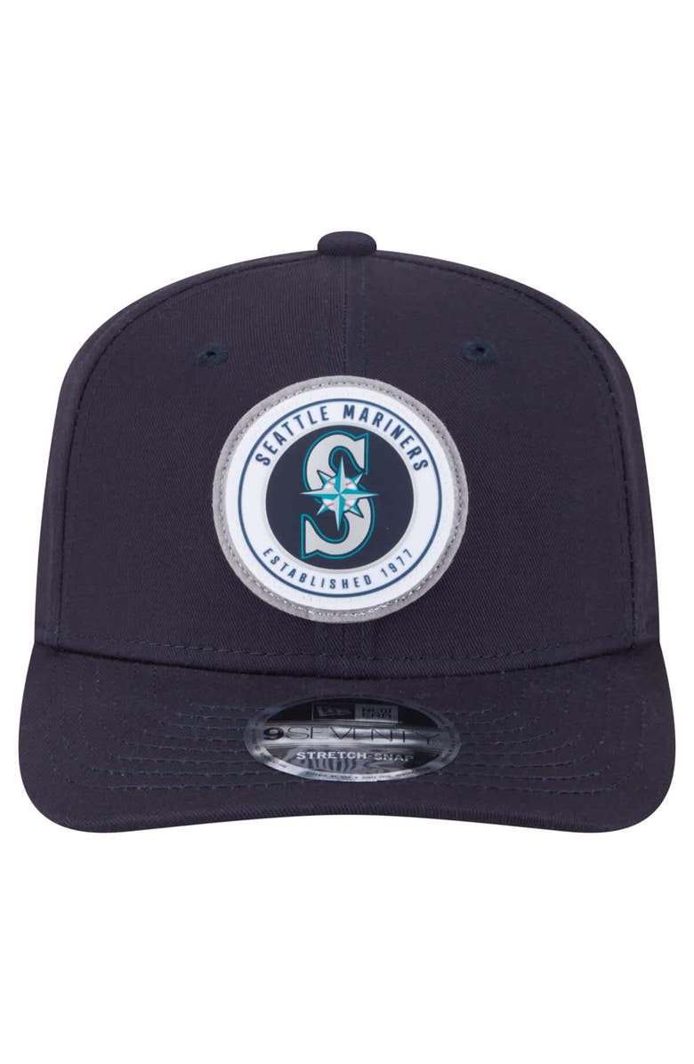 New Era Men's New Era Navy Seattle Mariners Circle Patch 9SEVENTY Stretch-Snap Hat, Alternate, color, 