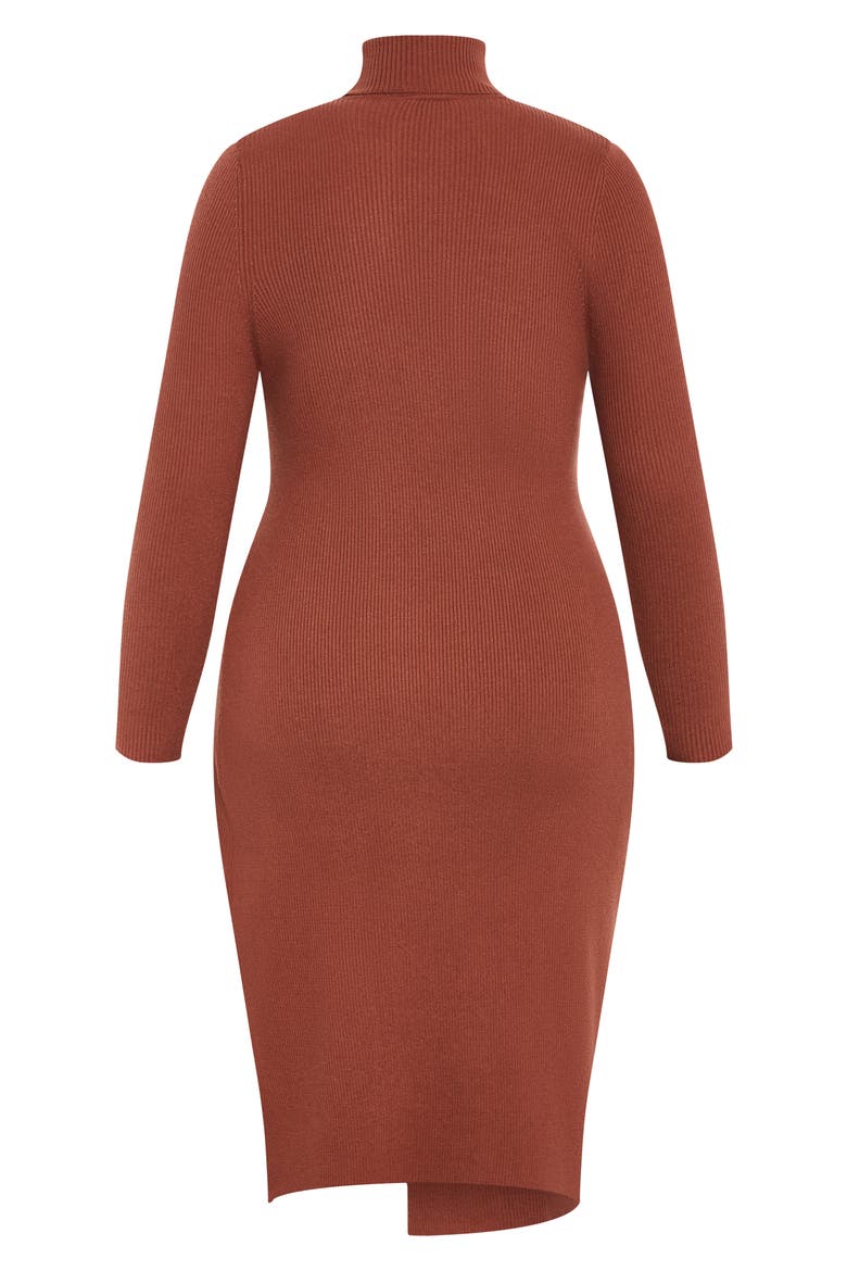 Split Longline Long Sleeve Sweater, Alternate, color, TOFFEE