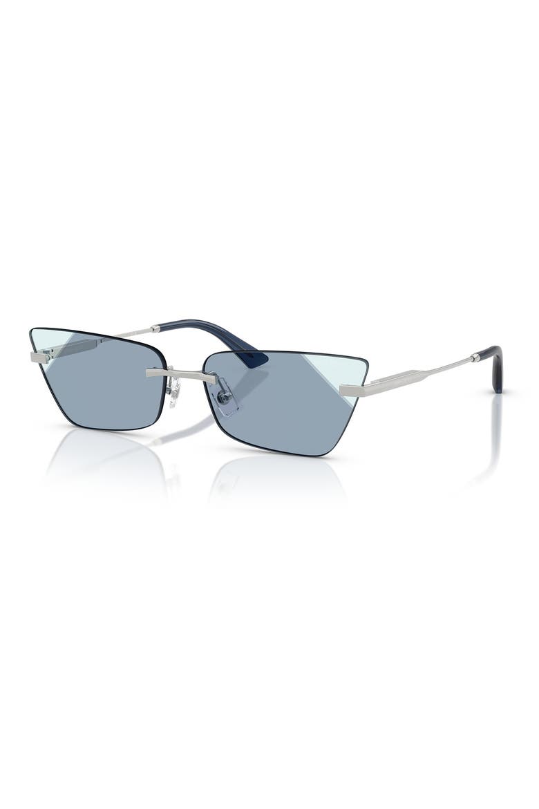 60mm Cat Eye Sunglasses, Alternate, color, SILVER