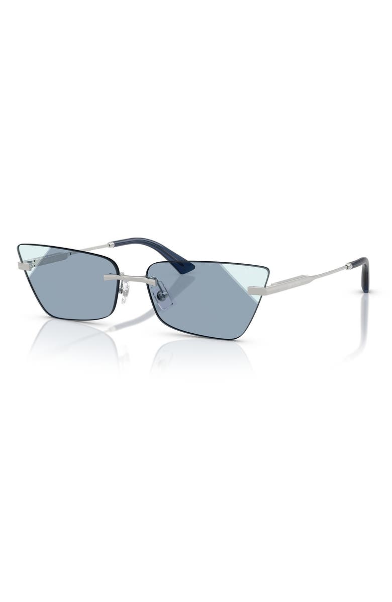 Jimmy Choo 60mm Cat Eye Sunglasses, Alternate, color, Silver